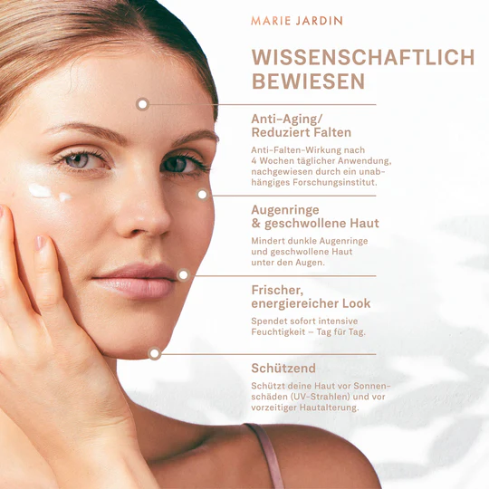 Hyaluronsäure Serum mit Vitamin C und Q10, hochdosiert mit geprüftem 5-fach Anti-Aging-Komplex, Dermaroller geeignet, Basis für Make-up, zertifizierte vegane BIO Naturkosmetik von Marie Jardin 