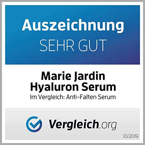 Hyaluronsäure Serum mit Vitamin C und Q10, hochdosiert mit geprüftem 5-fach Anti-Aging-Komplex, Dermaroller geeignet, Basis für Make-up, zertifizierte vegane BIO Naturkosmetik von Marie Jardin 