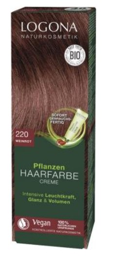 Logona Pflanzenhaarfarbe Creme 220 Weinrot 150 ml