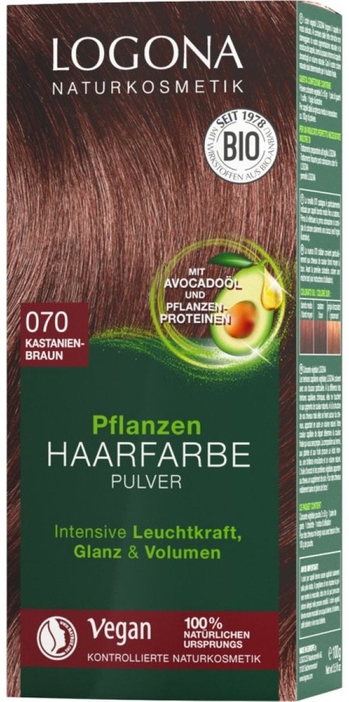 Logona Pflanzenhaarfarbe Pulver 070 Kastanienbraun 100 g