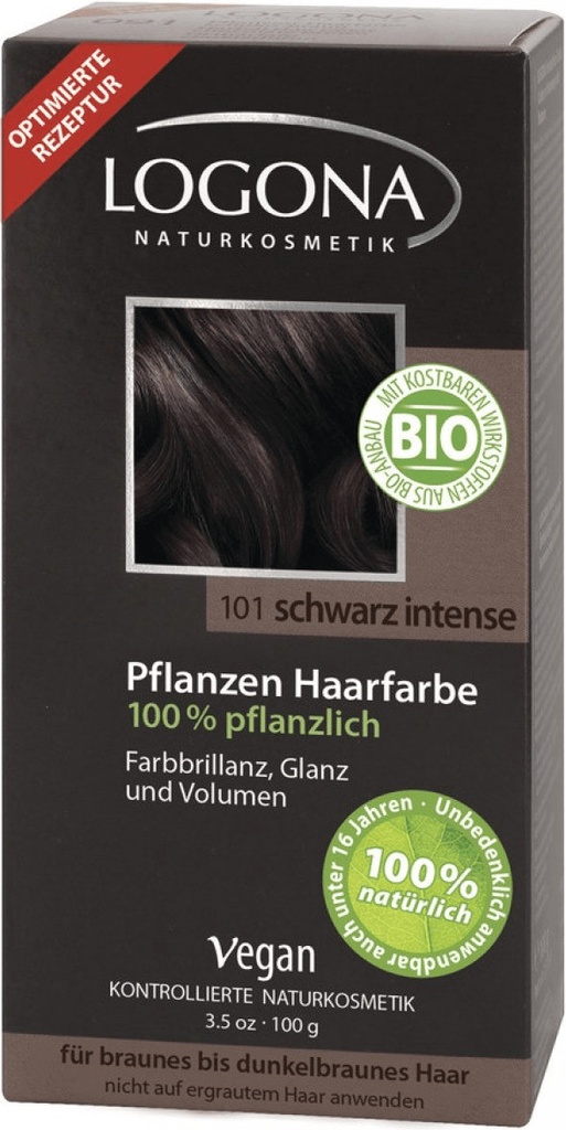 Logona Pflanzenhaarfarbe Pulver 101 Schwarz Intense 100 g