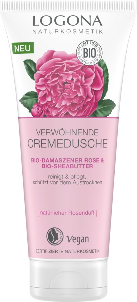 Logona Verwöhnende Cremedusche Bio-Damaszener Rose 200 ml