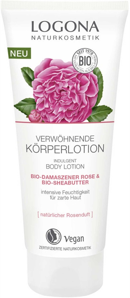 Logona Verwöhnende Körperlotion Bio-Damaszener Rose 200 ml